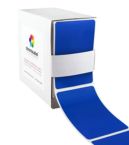 ChromaLabel 2 x 3 inch Permanent Color-Code Rectangle Labels, 250/Dispenser Box, Dark Blue