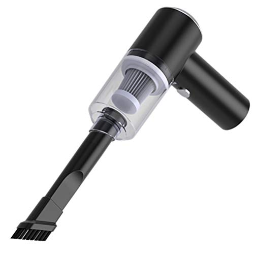 CFTGIW Mini Aspiradora para Automóviles de Mano Pequeña 120W 5500PA Succión ABS Material Ascuación Seca Húmeda con Luz LED para el Automóvil Moder Office (Black)