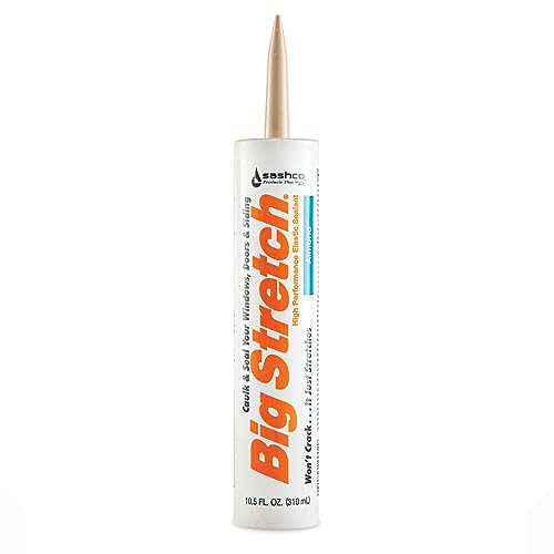Image of Sashco - BIG-P-A-12 Big Stretch Latex High Performance Sealant - Almond (10.5 Ounce, 12 Pack)