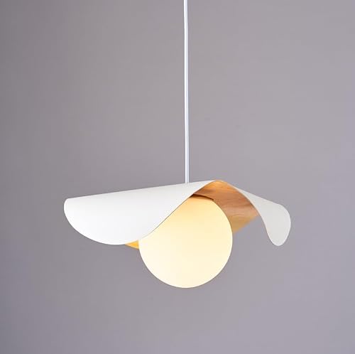 OIFAODAO Hanging lamp, Nordic Adjustable Height Single Head Chandelier for Bedroom Hallway(White)