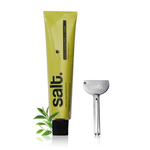 Salt Oral Care Blanco Whitening Toothpaste with Eco-Friendly Squeezer Key | Nano Hydroxyapatite Enamel Repair Toothpaste | Matcha Mint | Teeth Whiteni