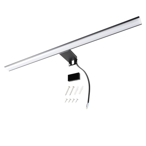 da LIGHT LED Spiegellampe 12W 850LM, Badzimmerlampe 60CM, IP44 Spritzwassergeschützt Spiegelleuchten, 4000K Neutralweiß Einfache Installation, Farbe Schwarz