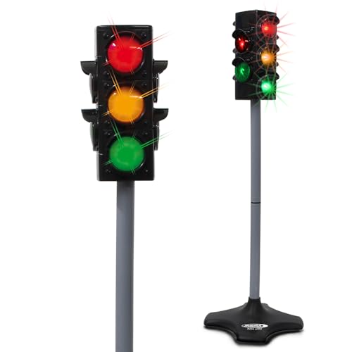 Jamara 460256 - Semáforo Grand - Semáforo con función de iluminación Realista, Fases automáticas o manuales