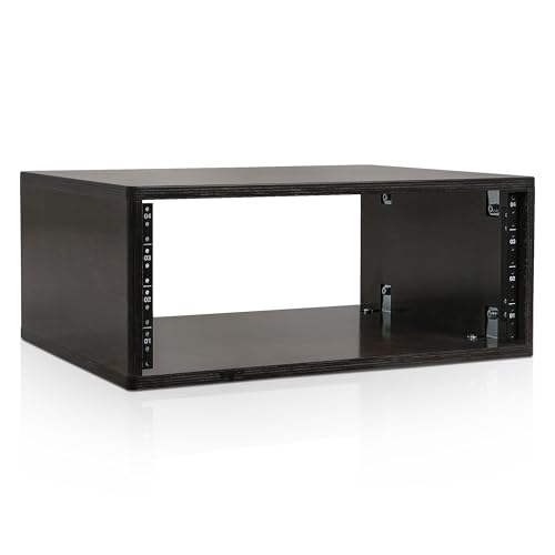 Image of Sound Town DIY 4U Desktop Studio Rack for Home Studio and Recording Room, Baltic Birch Plywood, Black Espresso (SDRK-Y4D)