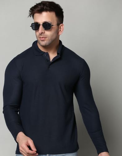 Image of INKKR Full Sleeve Men's Solid Polo Neck T-Shirt Combo