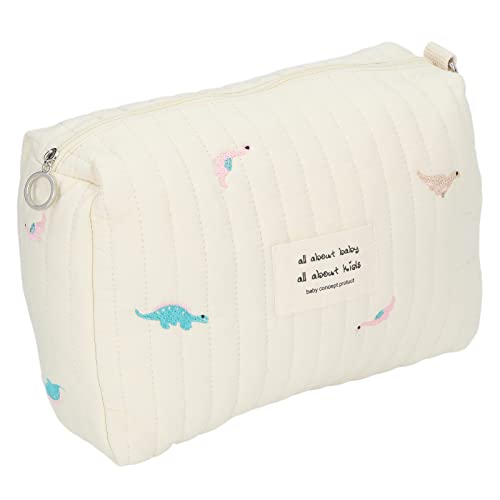 Diaper Bag Pouch, Cotton Diaper Bag Organizer Pouch Exquisite Embroidery for Wallet(Dinosaur)