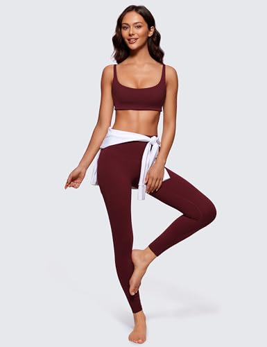 Image of CRZ YOGA Butterluxe Square Neck Sports Bras | Light Support, Removable Pads, Yoga, Extremely Soft, Low Coverage, Adjustable Spaghetti Straps, for Women