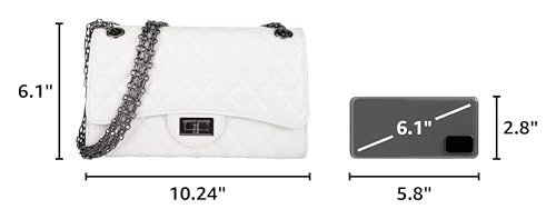 Image of Gladdon Quilted Crossbody Purse for Women Trendy Shoulder Bags | Stylish Shoulder Purse,Quilted Pattern,Structured bag,Chain Strap,Spacious Enough,Casual and Dressy Outfits,Any Occasion