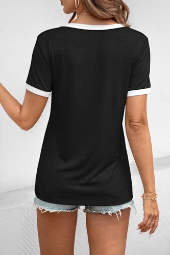 ATHMILE Womens Short Sleeve T-Shirts Summer Tops Casual Soft Tunic V Neck Basic Workout Clothes Spring Fashion Outfits 20253