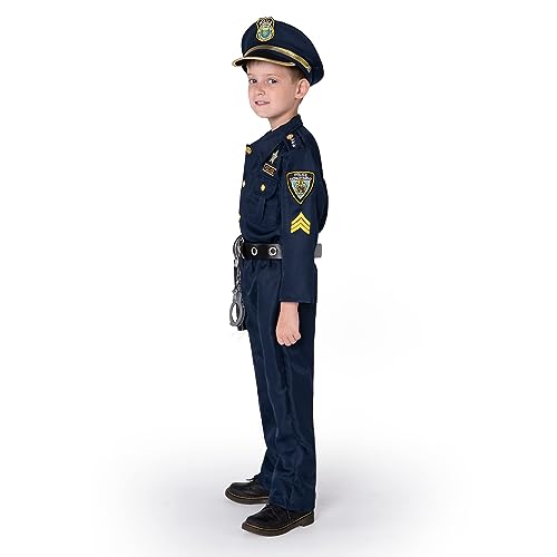 JOYIN Toy Halloween Toddler Police Costume, Police Officer Costume for Boys, Kids Cop Outfit for Halloween Pretend Roleplay