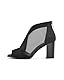 SICARE Peep-Toe, klobige Absätze für Damen, bequeme Blockabsätze, ausgeschnittener Reißverschluss, sexy Netz-Stiefeletten, Stil für Damen, elegante Verabredungen, Business-Partys, Schwarz 42