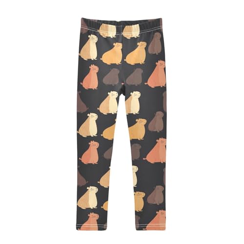 Capybara Cartoon Animals Girls Casual Leggings for Kids Printed Long Pant Bottoms Stretch and Soft