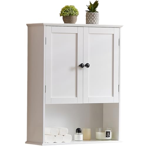 elnure Bathroom Wall Cabinet, White 30" x 24" Wood Wall
