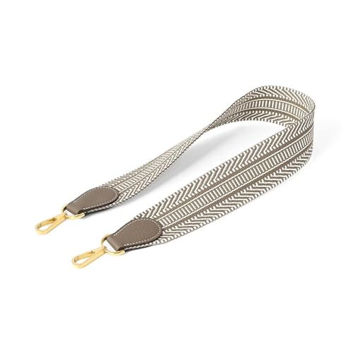 Bandoulière pour sac en toile tressée et cuir de vachette cousu main