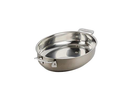 Bon Chef 60002TAUPE 12 in. Hotstone Taupe Cucina Oval Au Gratin - Induction Bottom