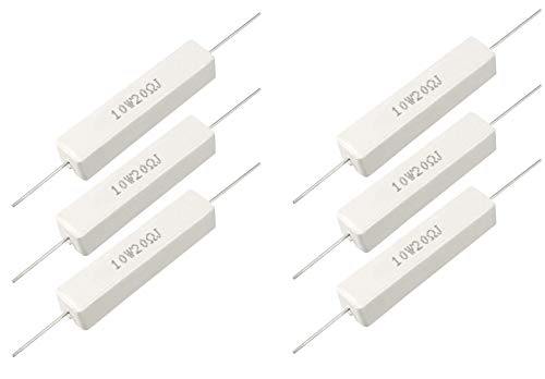 YXQ 10W 20Ohm 5% Winding Ceramic Cement Power Resistor 6Pcs(10W 20Î©)