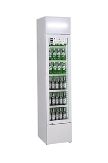 METRO Professional Frigorifero Slim per Bevande GSC2133, 133L, 200 W, 5 Ripiani Regolabili, Illuminazione LED, Serratura, Bianco (Bianco, 133 L)