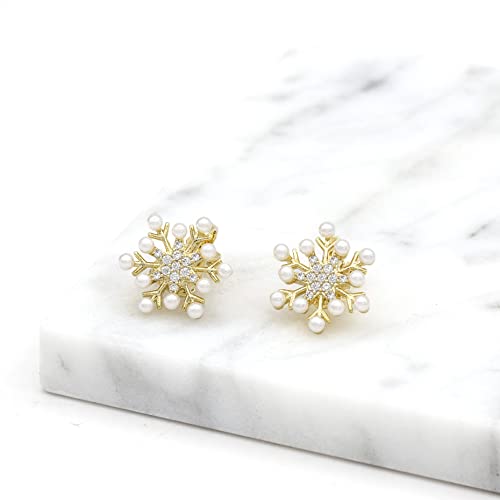 Boucles d'oreilles flocon dorées à clip pour vos soirées et fêtes - 2
