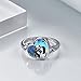 LILALO Nightmare Rings Sterling Silver Abalone Shell Jack and Sally Rings Jack Skellington Jewelry