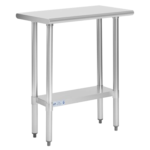 Hally Stainless Steel Table for Prep &amp; Work 14 x 30 Inches NSF Commercial