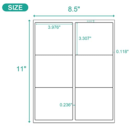 Mflabel 3-1/3" X 4" Shipping Address Labels, Fba Labels, 6-Up Sticker Labels, White Shipping Labels, Easy To Peel, Address Labels For Laser/Ink Jet Printer, 6 Per Page (150 Labels, 25 Sheets) #TOP1