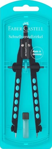 Faber-Castell | Schnellverstellzirkel Türkis-Blau mit gefüllter Minendose...