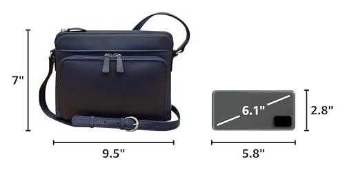 Image of ili New York Genuine Leather Crossbody Bags for Women - Premium RFID Blocking Shoulder Bag Organizer with Adjustable Strap