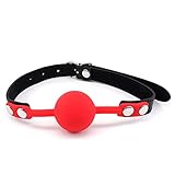 Silikon Sex Ball knebel für SM Spiele, Silikon Sexspielzeug SM Knebel für Bondage Fesseln, BDSM Spielzeug Bondage Ballknebel Maulkörbe (Rot-1)