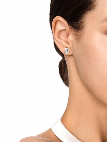 Moissanite Sparkle Stud Earrings for Women, 2-4 Carat, Oval Cut/Pear Cut/Radiant Cut, Solid 925 Sterling Silver Hypoallergenic, Birthday Valentines Anniversary Mother's Day Ideal Gift for Her2
