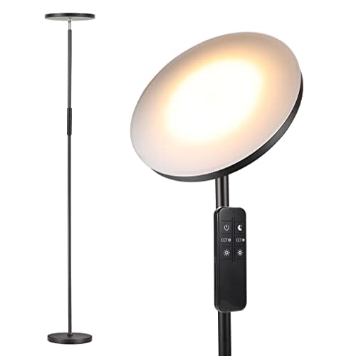 Lámparas de Pie Dimmer, 24W LED Lámpara de Pie Salon con Control Remoto y Táctil, 4 Temperatura de Color y Atenuación Continuas, Moderna Lámpara para Salón, Dormitorio, Oficina Cover