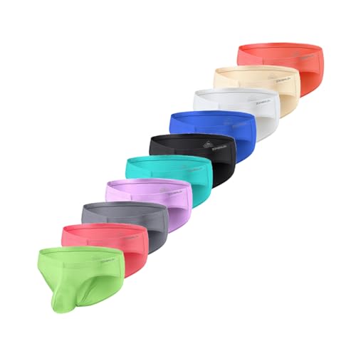 Mens Sexy Silk Bulge Enhancing Underwear Pouch Low Rise Bikini Briefs Multi pack