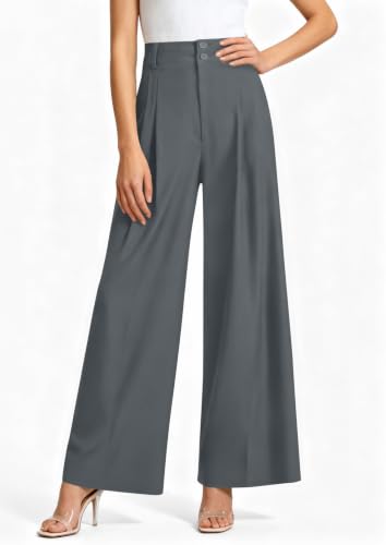 Image of PRETTYGARDEN Women's High Waisted Wide Leg Dress Pants