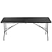 ZenStyle Indoor Outdoor Heavy Duty Plastic Folding Table Portable Picnic Table Fold-in-Half Utility Table w/Handle and Steel Legs for Camping, Dining, Party (Black, 6ft)