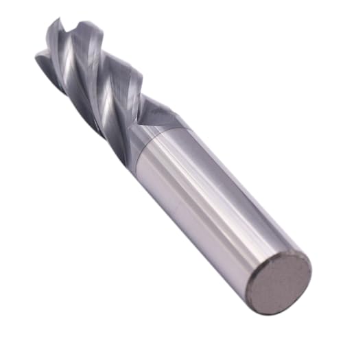 Image of 1 /2 inch 4 Flute Solid Carbide End Mill - .060 inch Corner Radius, AlTiN Coated | 35 Helix, 1 /2 inch Cutting Dia, 1 /2 inch Shank Dia, 1-1 /4 inch LOC, 3 inch OAL for Milling Alloy Steel, Cast Iron, Copper