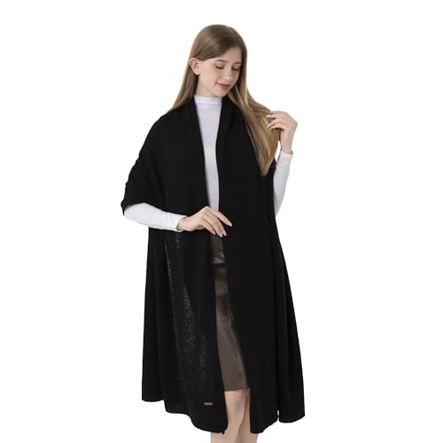 100% Cashmere Wrap Warm Soft Knitted Scarf Stole for Women Airplane Travel Blanket 87x28 in Extra Large Pashmina2