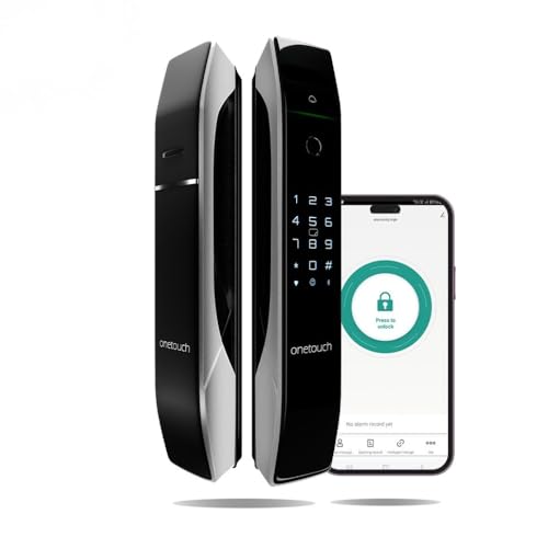 Image of ONETOUCH Smart Face Recognition Digital Door Lock OT630 (BLE) | Fingerprint | RFID | PIN | OTP | Bluetooth Bridge | Free Installation | Mortise SS304 | Electroplated Finish, Black