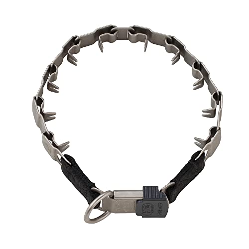 Herm Sprenger NeckTech Sport Matt Stainless Steel Dog Prong Collar with ClicLock Buckle and D-Ring No-Pull Pinch Collar for Small Medium Large Dogs Made in Germany (19in (48cm))