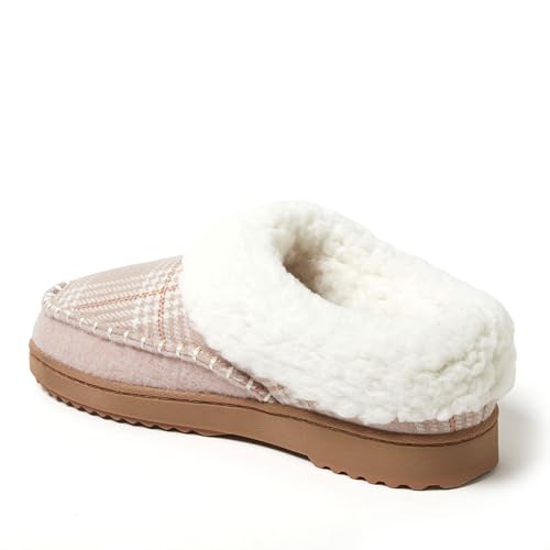 Image of Dearfoams Women's Nyla Felted and Plaid Moc Toe Clog