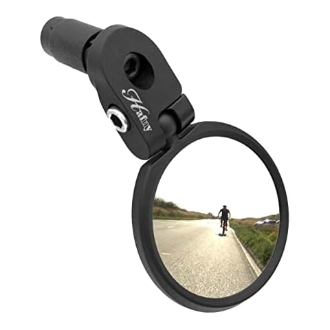 Hafny Bar End Bike Mirror, Safe Rearview Mirror, (62mm Stainless Steel Lens) Cover