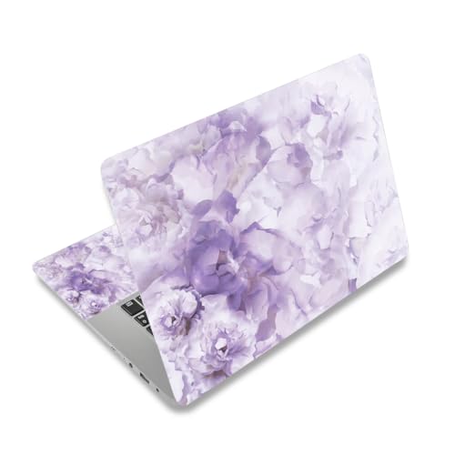 12.1 13 13.3 14 15.4 15.6 Inches Laptop Skin Sticker Decal Universal Vinyl Netbook Sticker Reusable Notebook PC Art Decal Protector Cover, Waterproof & Scratch-Resistant (Purple Flowers)