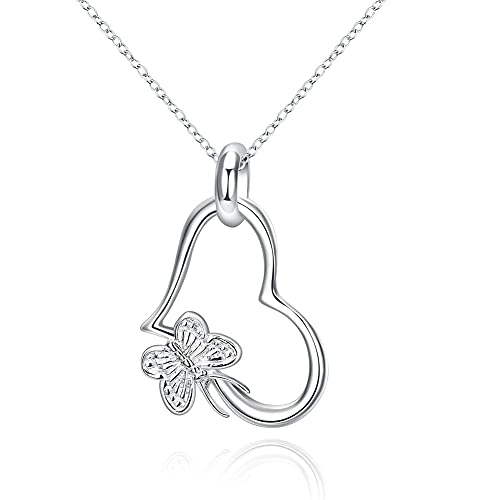 Colliers pendentif cœur papillon FLXHHX le cadeau parfait pour femmes
