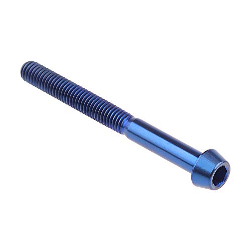 Image of Titanium Ti Bolt M5 9 16 18 20 25 30 35 40 45 50 55 60mm Tapered Head Screws Pack of 4 (M5x55mm, Blue)