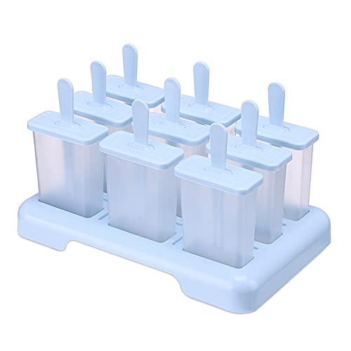 Wenyu Moldes Helados, Moldes para Helados Caseros, Moldes de Polos, Moldes Polos Niños, Juego de Herramientas para Hacer Helado o Helado para Niños Molde Helados Caseros (Azul,L) Cover