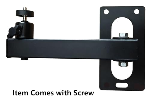Image of Projector Wall Mount Stand with Adjustable Tilt, Swivel & 360 Rotation Ball Head | Heavy Duty Metal Bracket Holder for CCTV Mini Single Screw Projector | Weight Capacity 10Kg (Black)