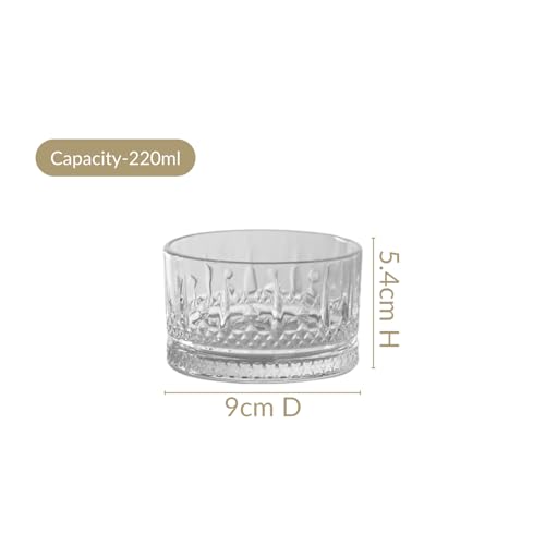 Image of Nestasia Glass Bowl Set of 6 - 220ml Transparent Katori for Kitchen & Dinner, Microwave Safe Snack & Dessert Bowls with Gift Box, Perfect for Gifting