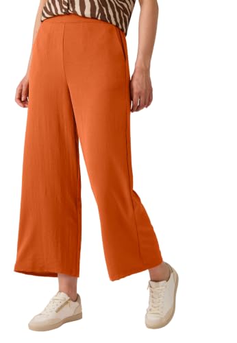 Pantalon large 7/8ème léger en crêpe froissé orange infroissable taille 46