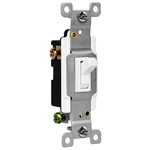ENERLITES Toggle Light Switch, 3-Way or Single Pole, 15A 120-277V, Grounding Screw, Residential Grade, UL Listed, 83150-W-10PCS, White (10 Pack), 10 Count