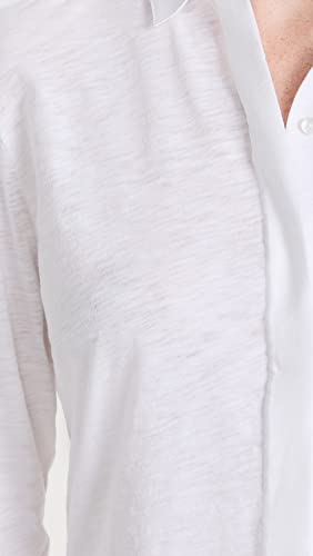 Theory Women's Slim Collared Top, White, S #TOP5