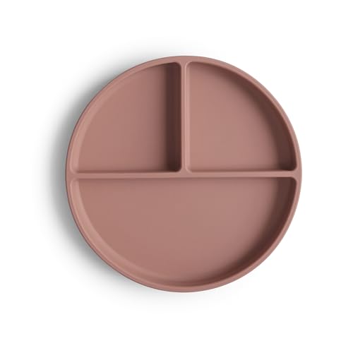 Image of mushie Silicone Suction Plate | BPA-Free Non-Slip Design (Cloudy Mauve)