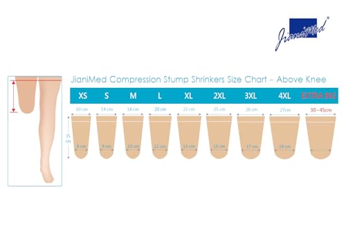 JianiMed Prosthetic Stump Shrinkers – Above Knee, 35cm, Compression, Amputee Socks, 20-30, Daily use, Taiwan Excellence